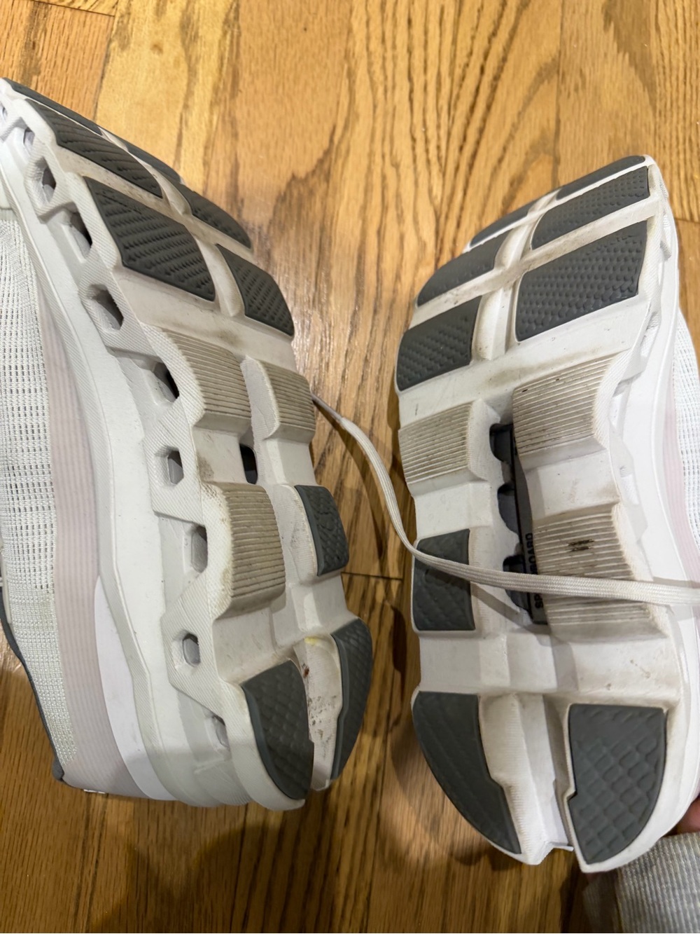 On Running Cloudmonster Sneakers in White and Gray - Picture 3 of 3